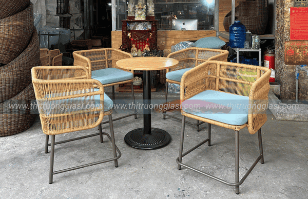 Mẫu bàn ghế mây nhựa ưu chuộng nhất hiện nay