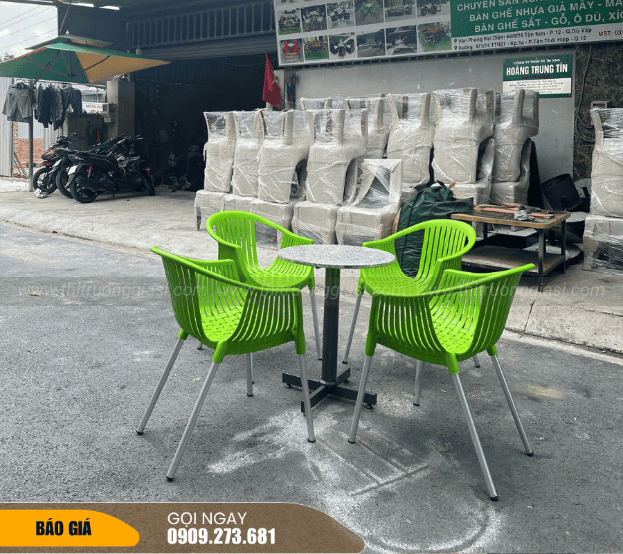 Ghế nữ hoàng chân nhôm màu xanh