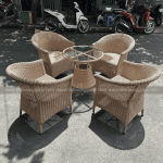 Bàn ghế giả mây BGM002