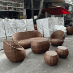 Bàn ghế giả mây BGM004
