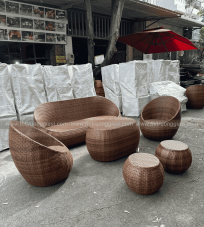 Bàn ghế giả mây BGM004