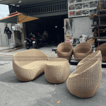Bàn ghế giả mây BGM004