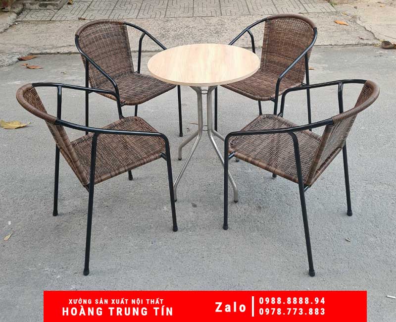 Bàn ghế nhựa giả mây THANH LÝ giá rẻ bàn ghế cafe - 108802969